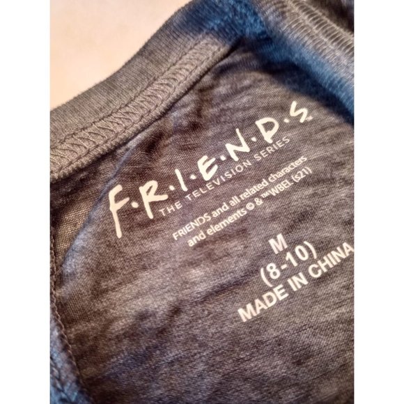FRIENDS "Coffee Relax Watch Repeat" Dark Gray Ladies T-Shirt Size MEDIUM - Picture 3 of 3